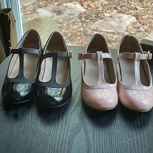 Elegant Black and Pink Kids T-Strap Shoes